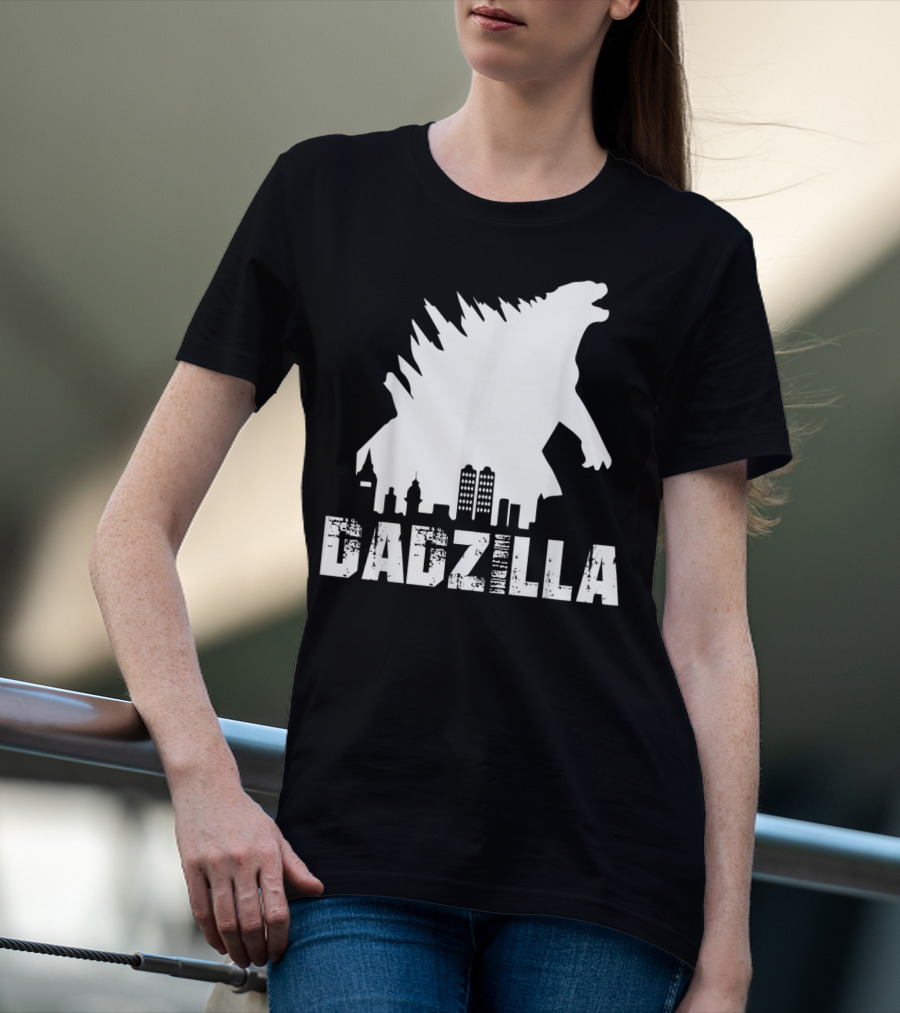 Kidzilla And Dadzilla Funny Matching Fathers City Skyline Monster T-Shirt
