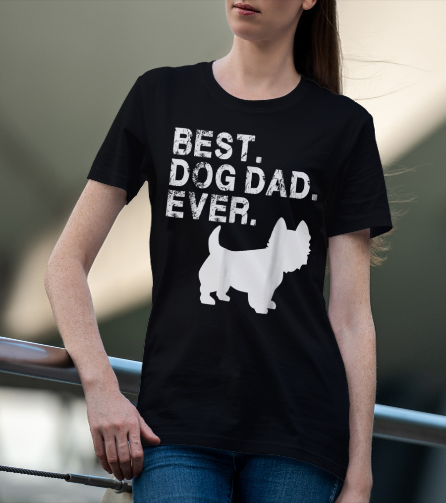 Mens Grunge Best Dog Dad Ever Westie T-Shirt