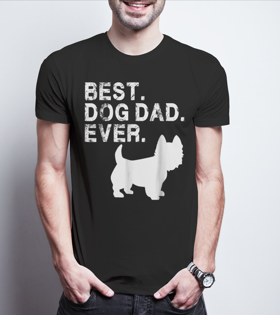 Mens Grunge Best Dog Dad Ever Westie T-Shirt