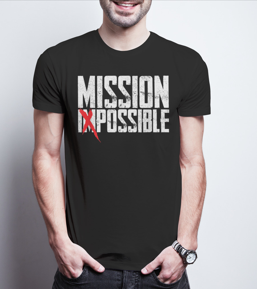 Mission Possible Funny Not Impossible Acti Iconic T-Shirt