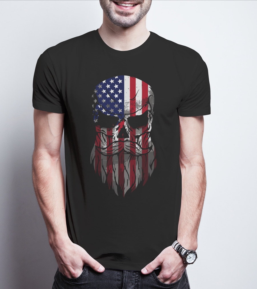 American Beard Skull T-Shirt
