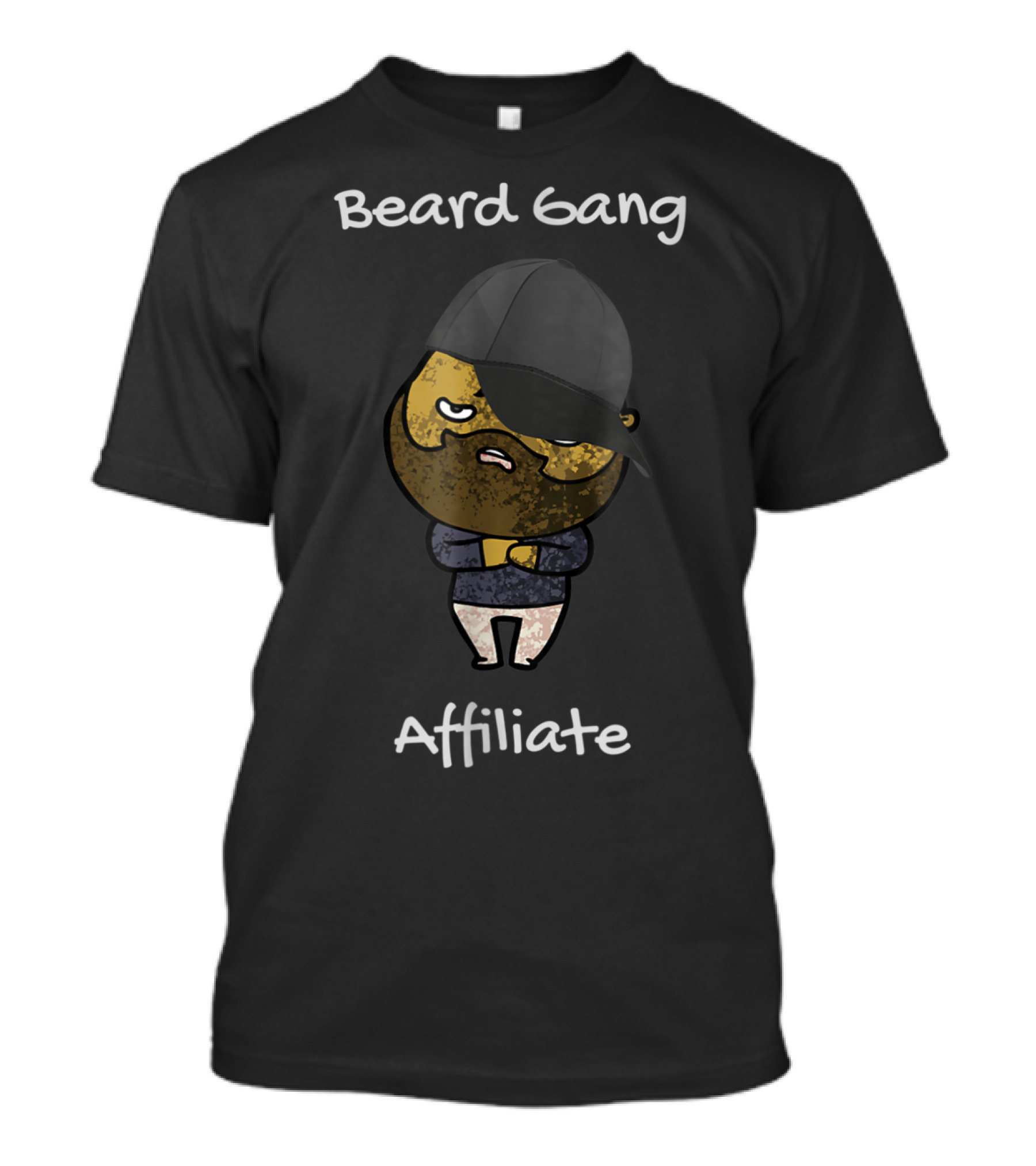 Beard Gang Cap-Wearing Affiliate Character T-Shirt