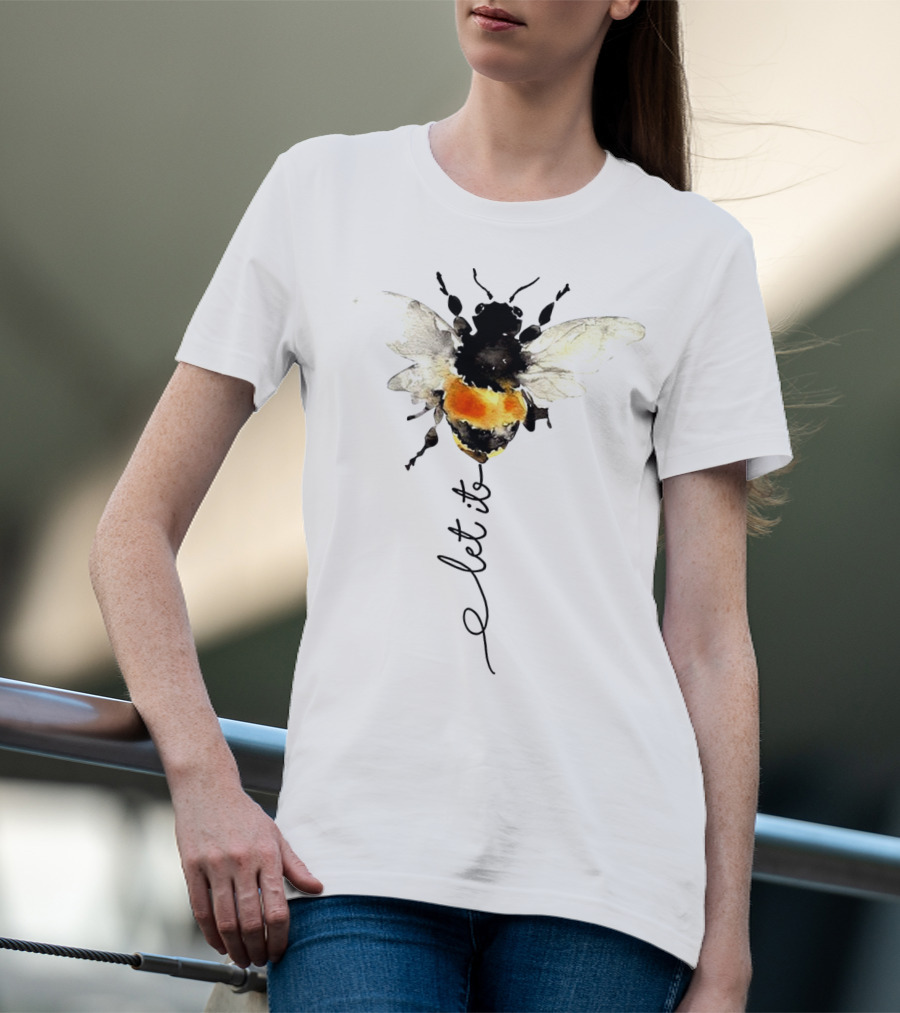 Let It Bee Bumblebee Art Hippies Sunflowers T-Shirt