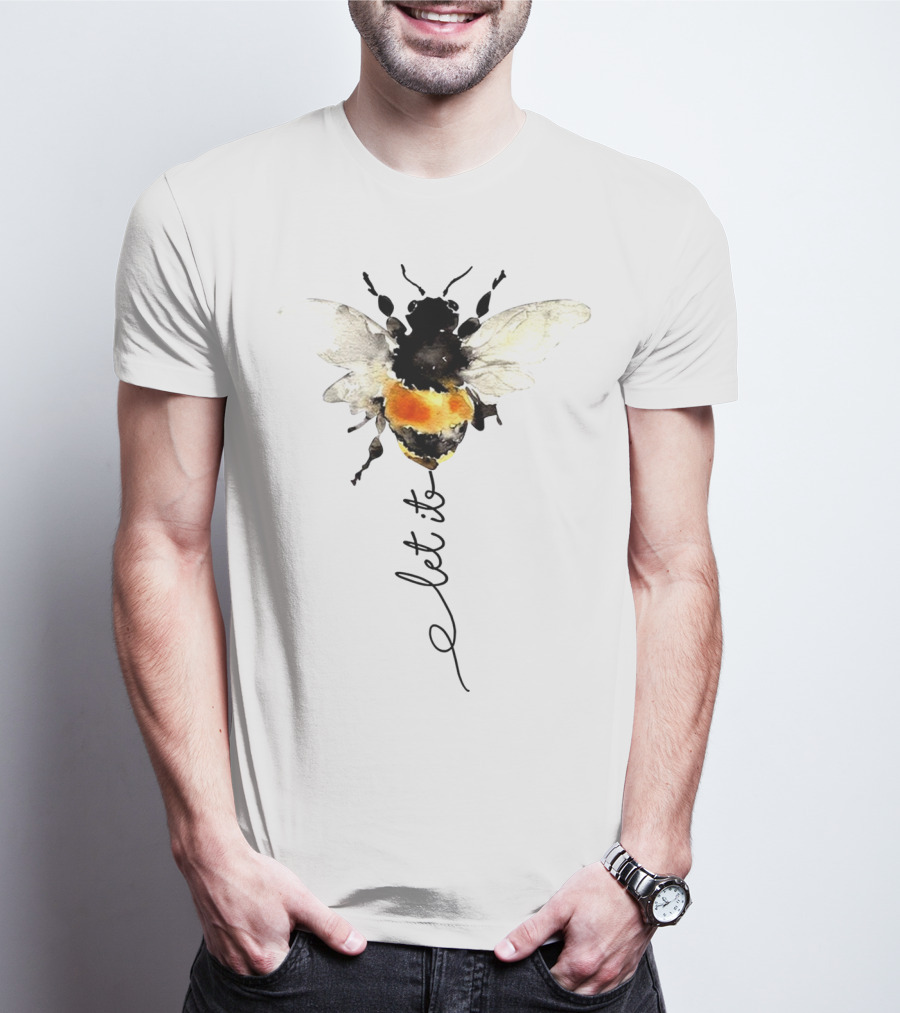 Let It Bee Bumblebee Art Hippies Sunflowers T-Shirt
