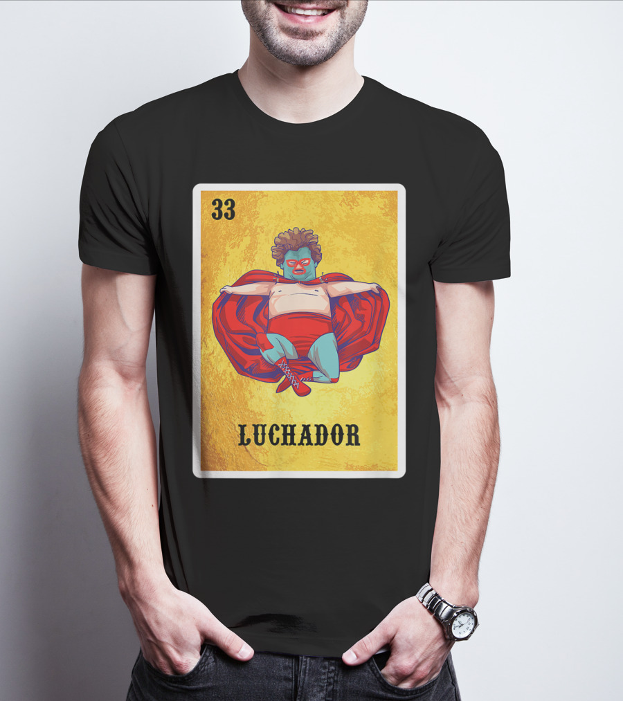Luchador Masked Wrestler El Lucha Libre Number 33 T-Shirt
