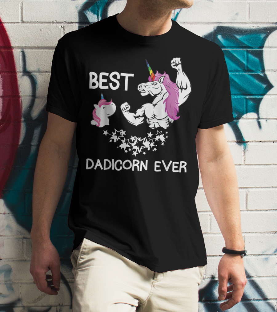 Best Dadicorn Ever Unicorn Dad Baby Father's Mens T-Shirt