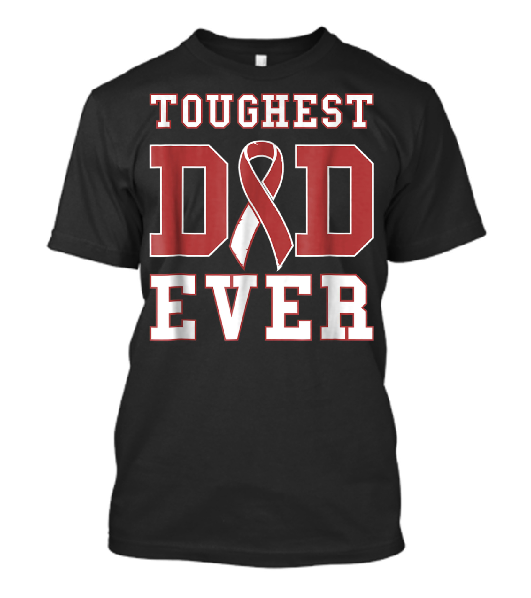 Toughest Dad Ever Head Neck Cancer Survivor Ribbon T-Shirt