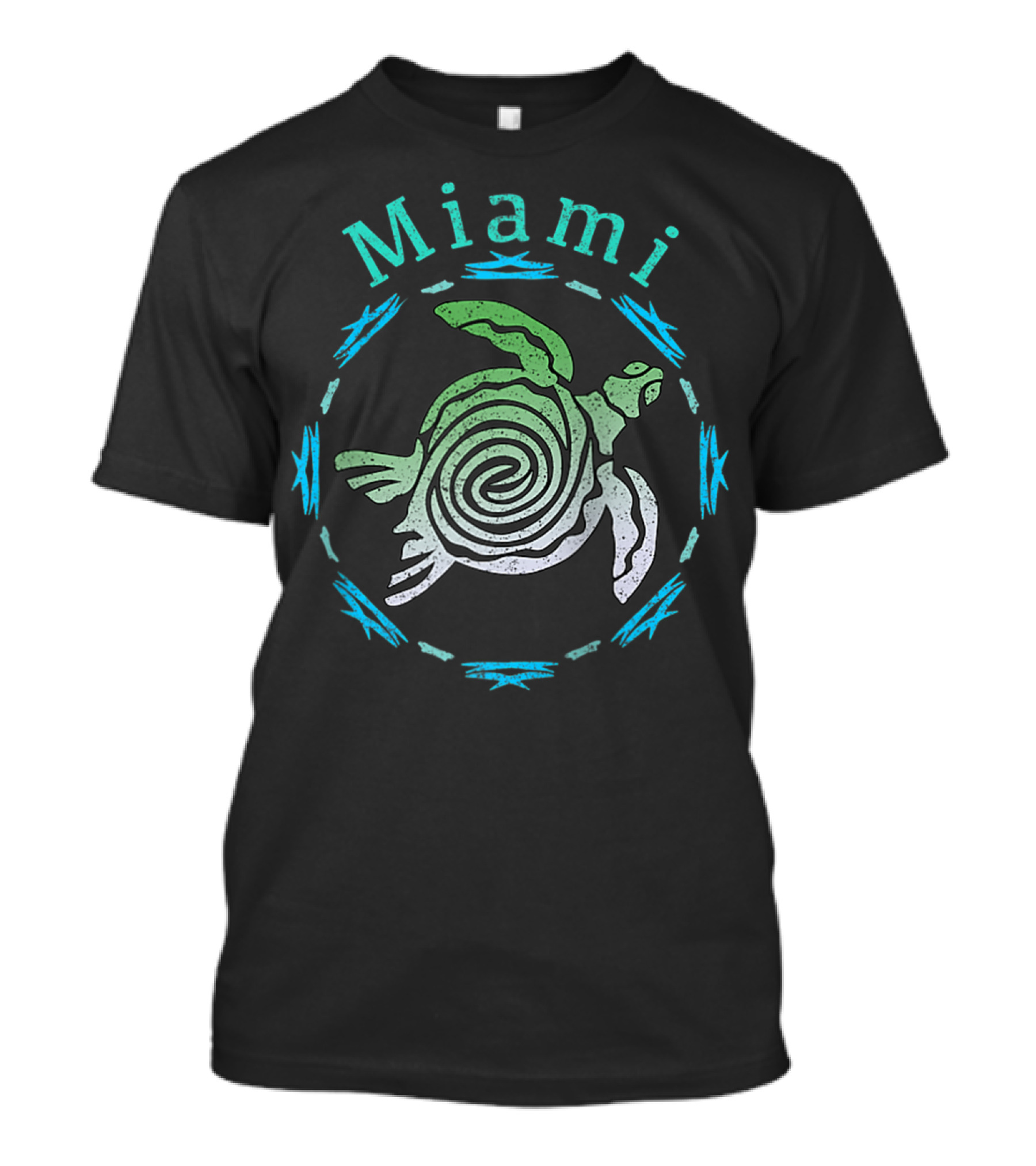 Miami Spiral Tribal Turtle Vintage Raglan T-Shirt