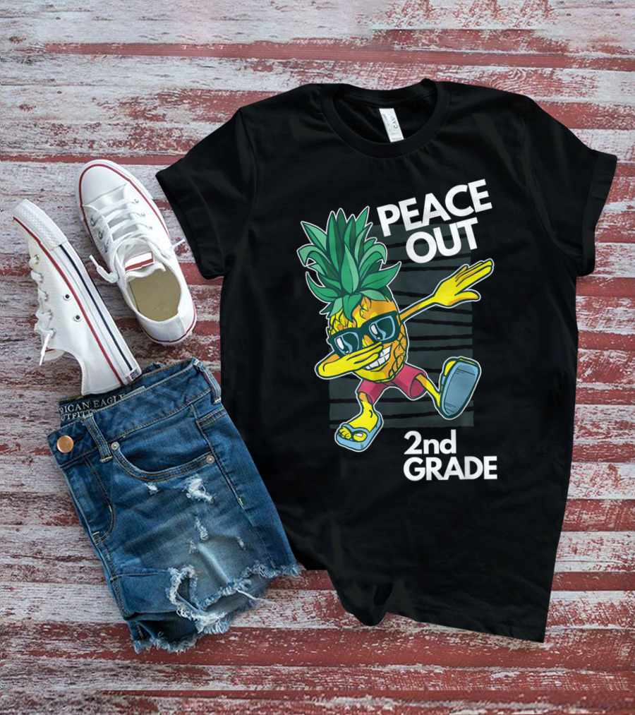 Peace Out Pineapple Dabbing 2nd Grade T-Shirt