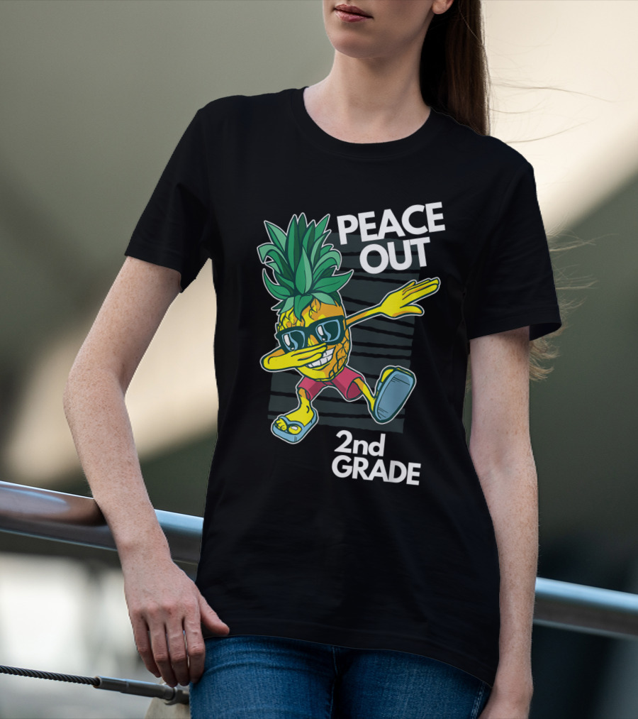 Peace Out Pineapple Dabbing 2nd Grade T-Shirt