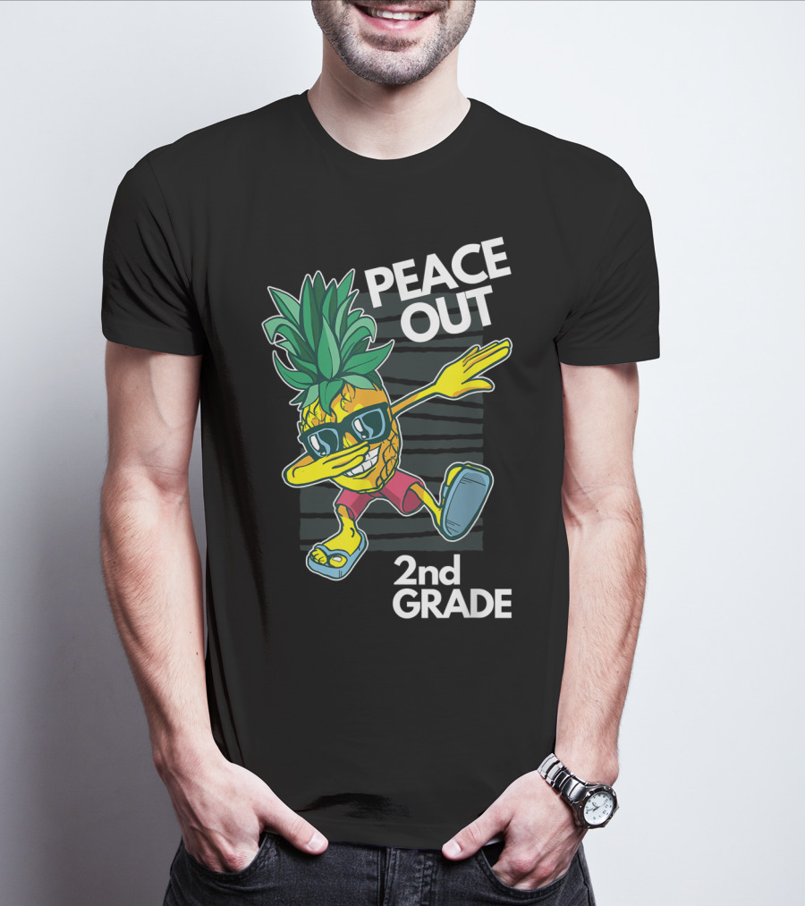 Peace Out Pineapple Dabbing 2nd Grade T-Shirt