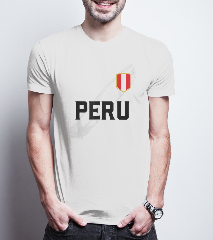 Peru Camiseta Peruvian Futbol Soccer Jersey With Flag T-Shirt
