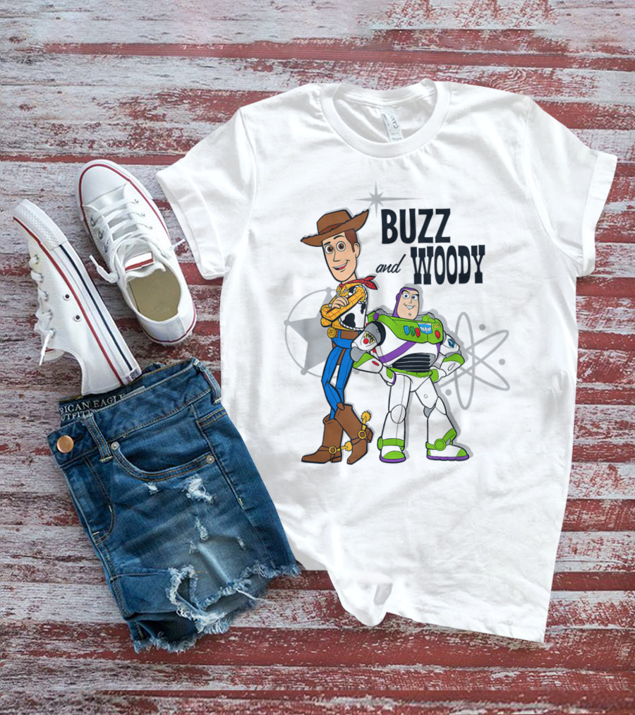 Pixar Toy Story Buzz And Woody Star Atom T-Shirt
