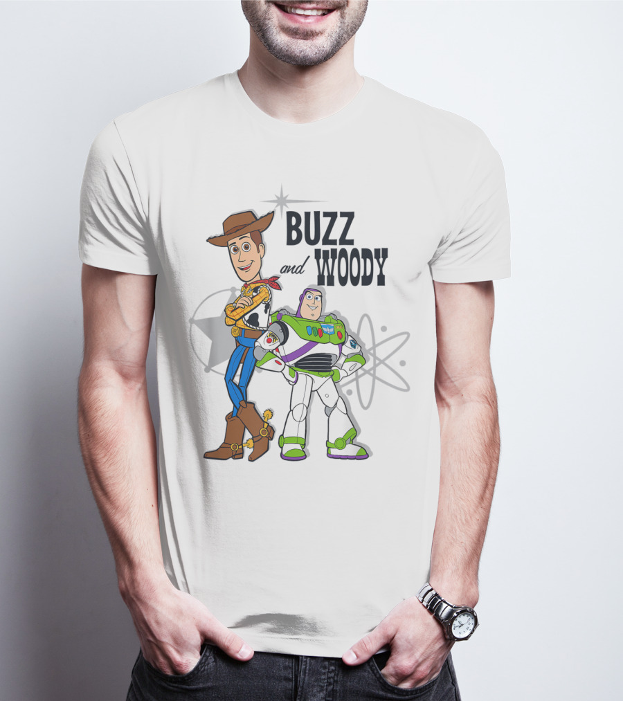 Pixar Toy Story Buzz And Woody Star Atom T-Shirt