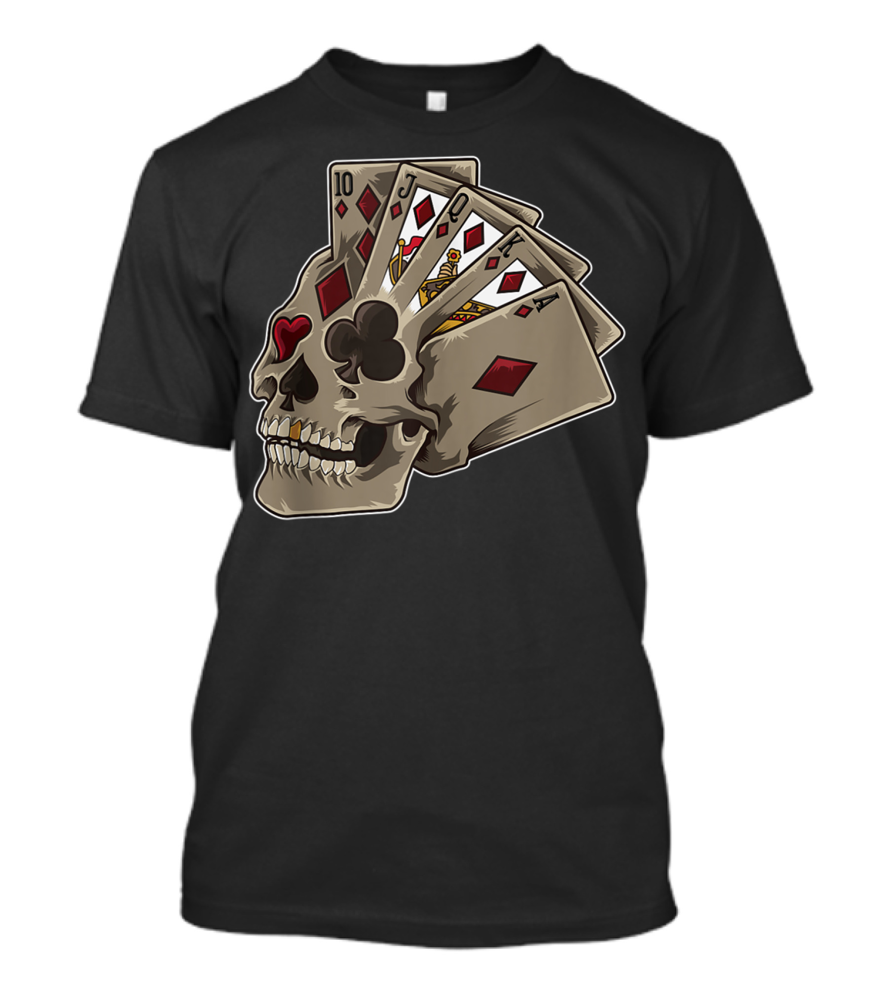 Skull With Poker Cards Casino Theme Party Tank T-Shirt