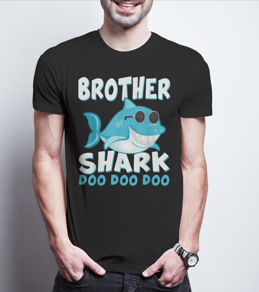 Brother Shark Doo Doo Doo Retro Vintage Father's Day T-Shirt