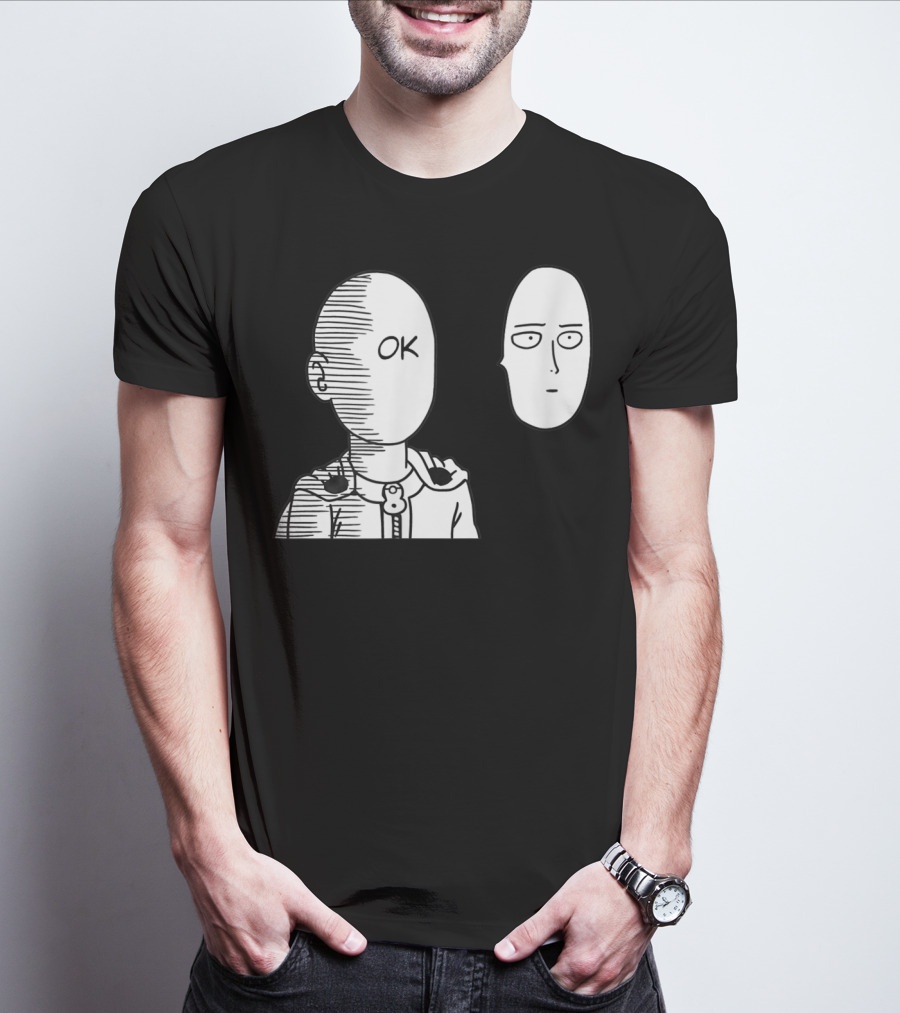 Saitama OK Face Oppai Otaku Manga T-Shirt
