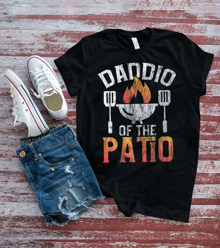 Daddio Of The Patio Grill Spatula Flame Design Savvy Turtle T-Shirt