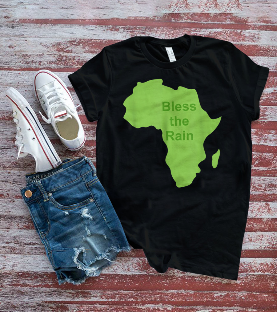 Toto Africa Bless The Rain Green Africa Shape T-Shirt