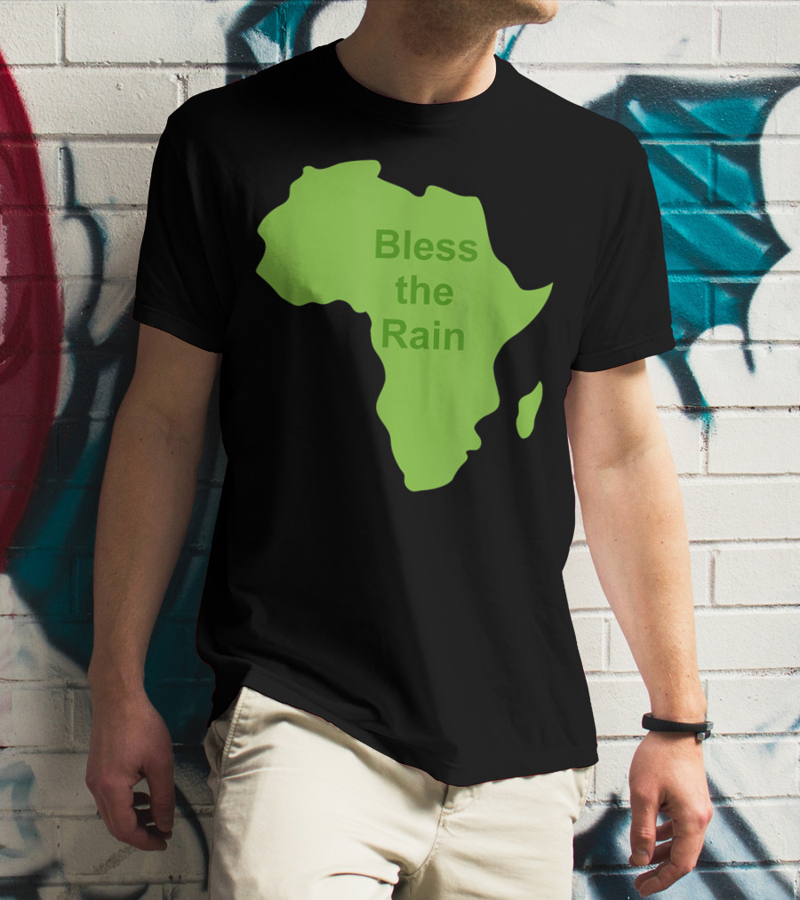 Toto Africa Bless The Rain Green Africa Shape T-Shirt