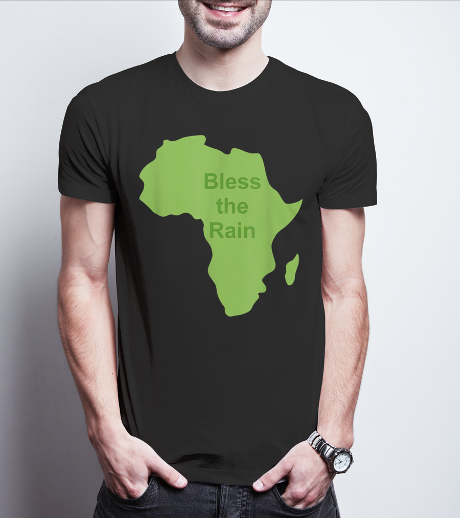 Toto Africa Bless The Rain Green Africa Shape T-Shirt