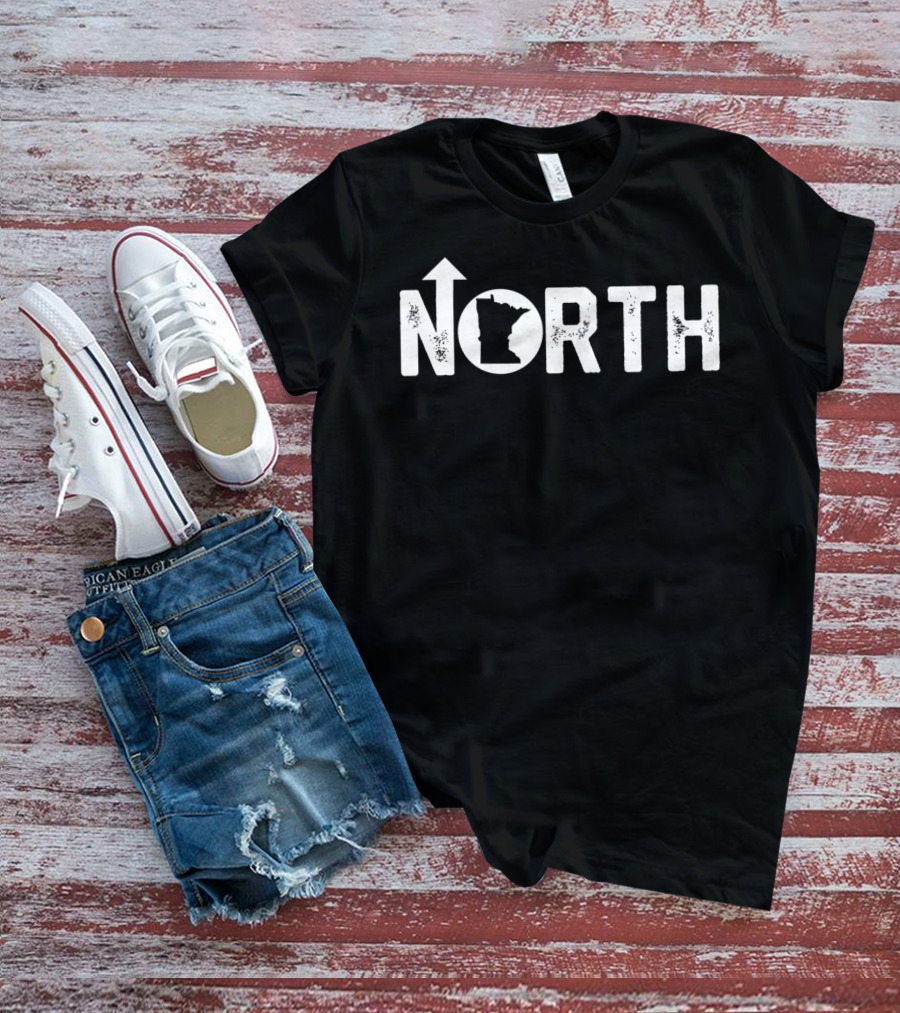 Up North Minnesota Arrow State Map T-Shirt