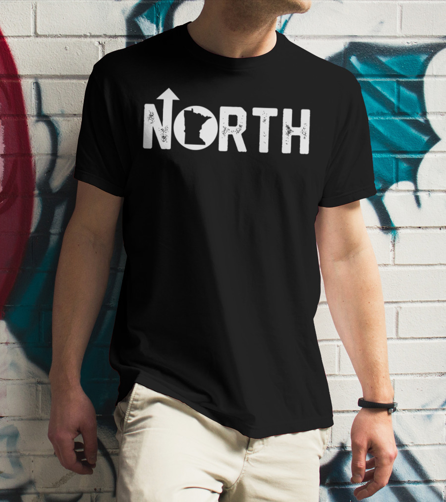 Up North Minnesota Arrow State Map T-Shirt