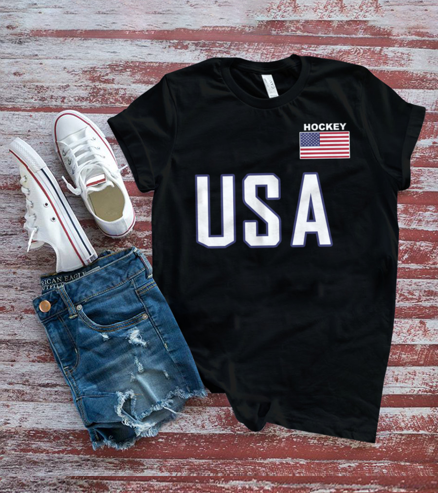 USA Flag Hockey Pocket Equipment Jacket T-Shirt