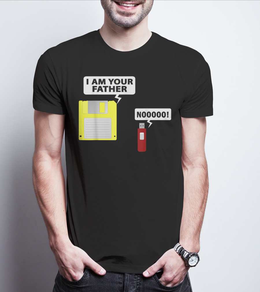 USB Floppy Disk I Am Your Father Nooooo Funny Geek Computer T-Shirt