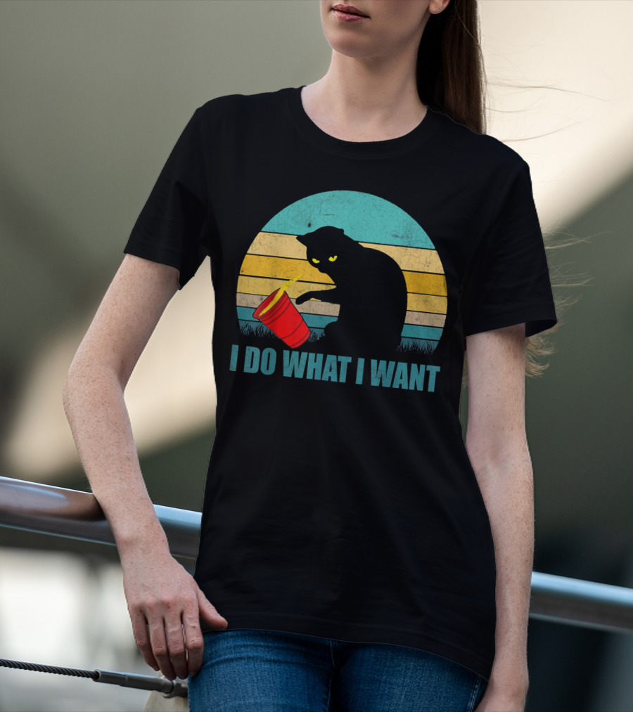 Vintage Cat I Do What I Want Cat Lover T-Shirt