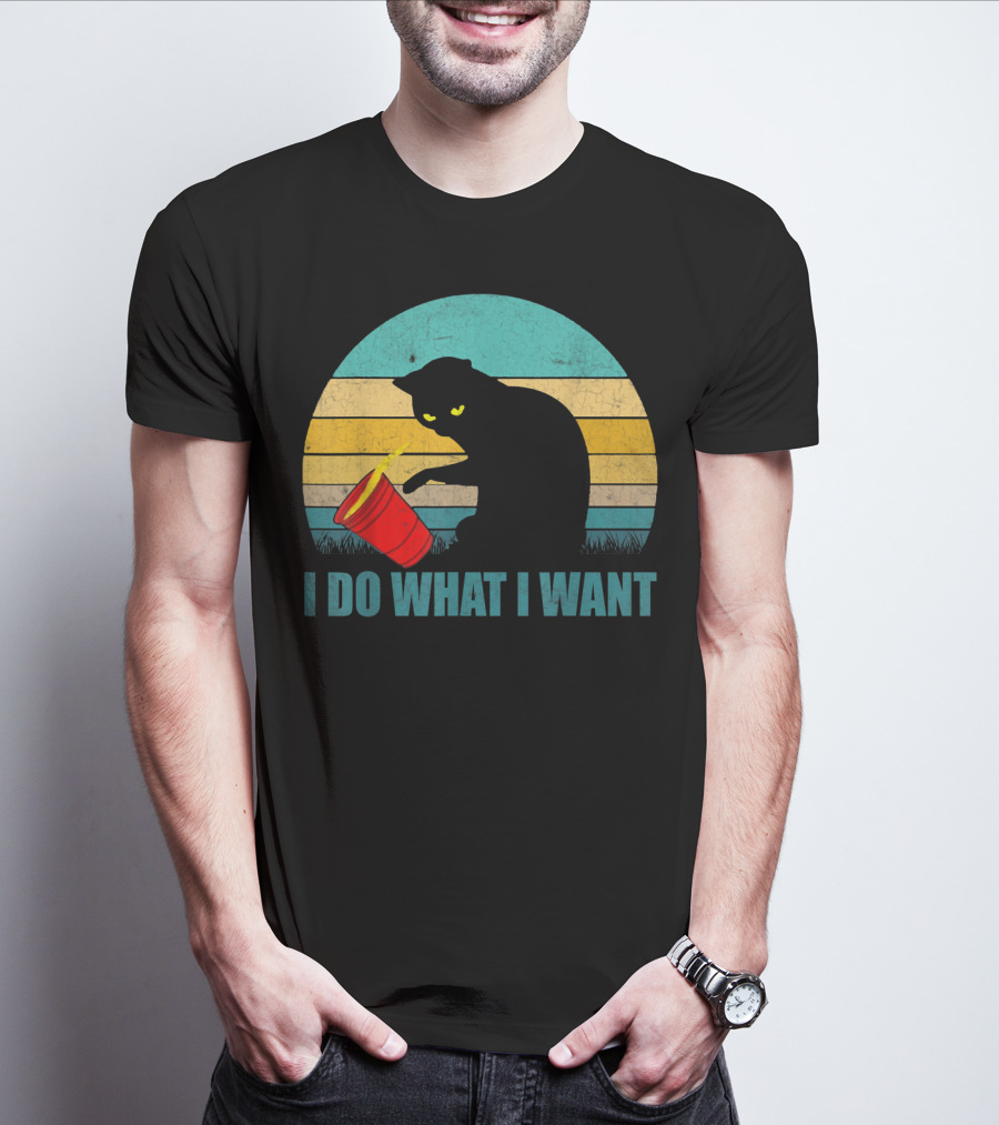 Vintage Cat I Do What I Want Cat Lover T-Shirt