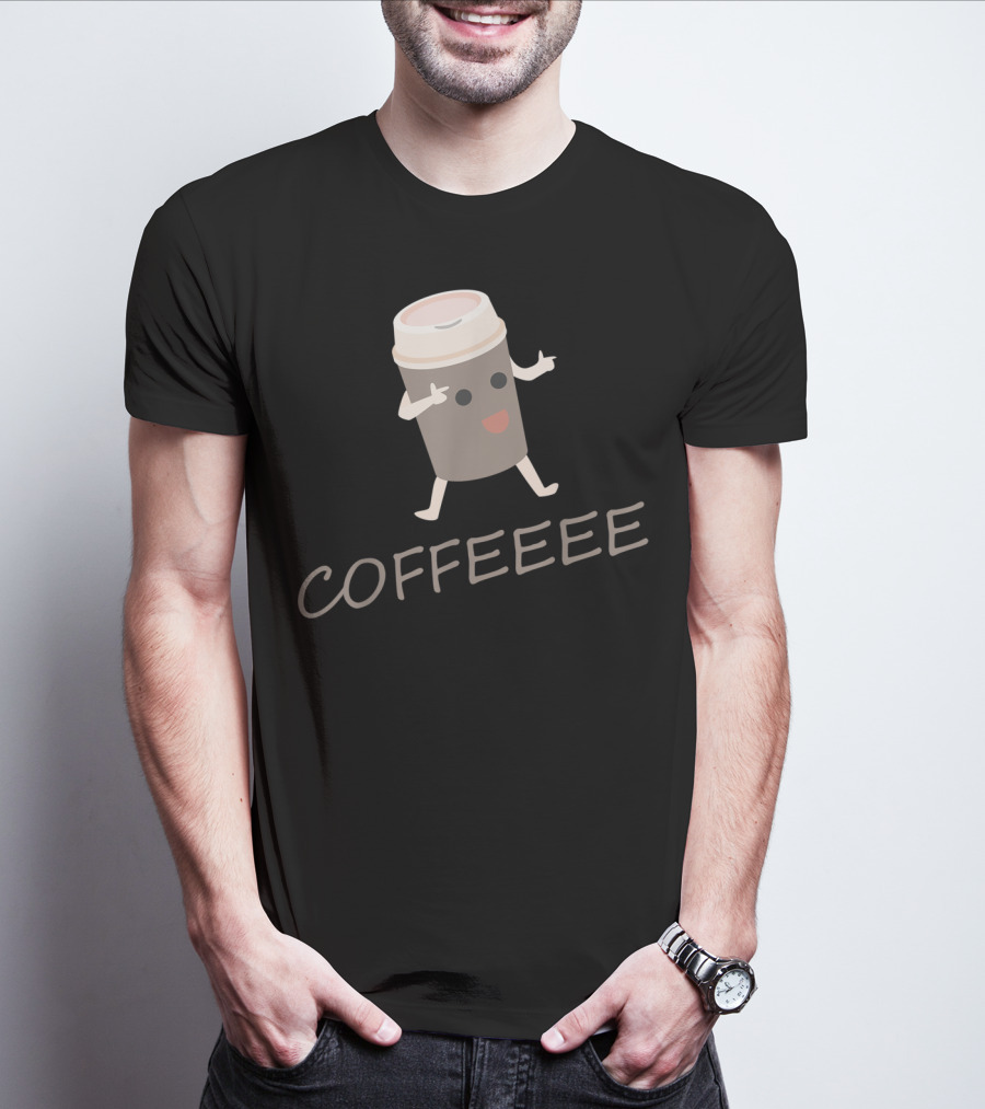 COFFEEEE Caffeine Addict I Love Coffee Bean T-Shirt
