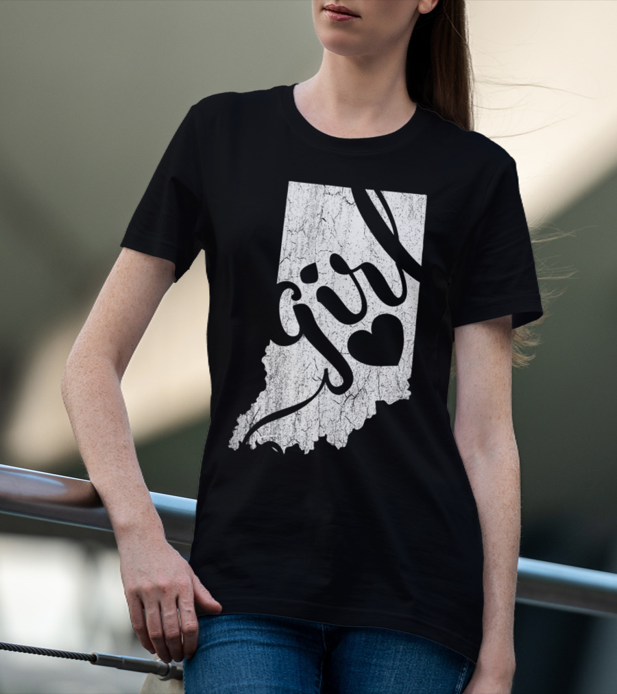 Indiana Girl Heart Map T-Shirt