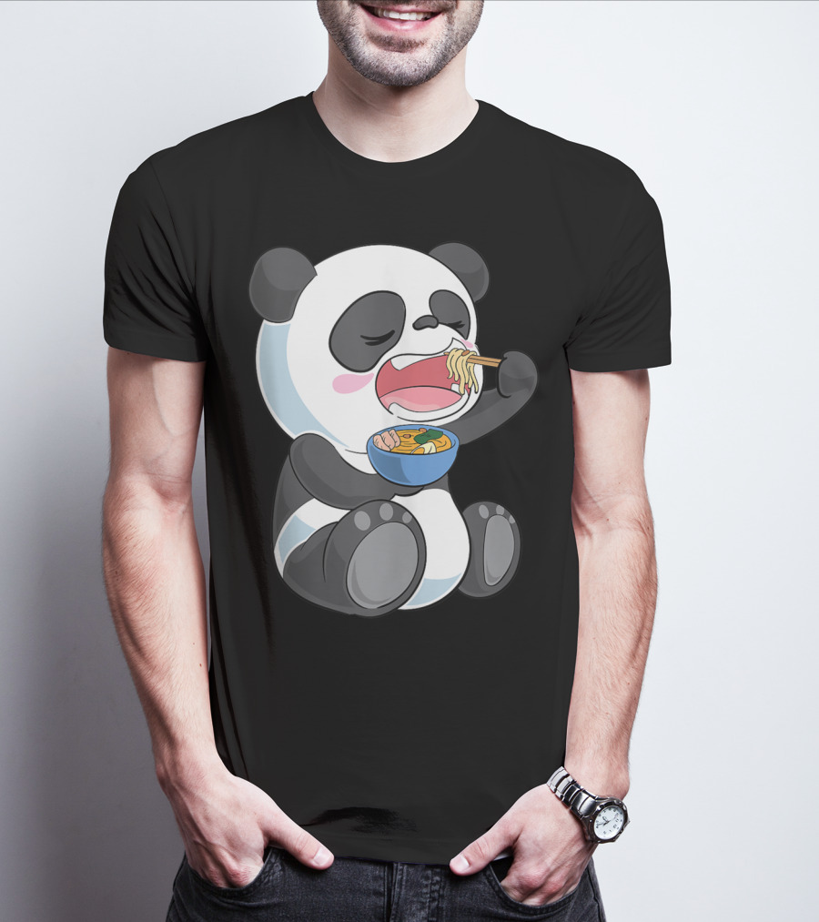 Ramen Eating Panda Bear With Japanese Noodles T-Shirt