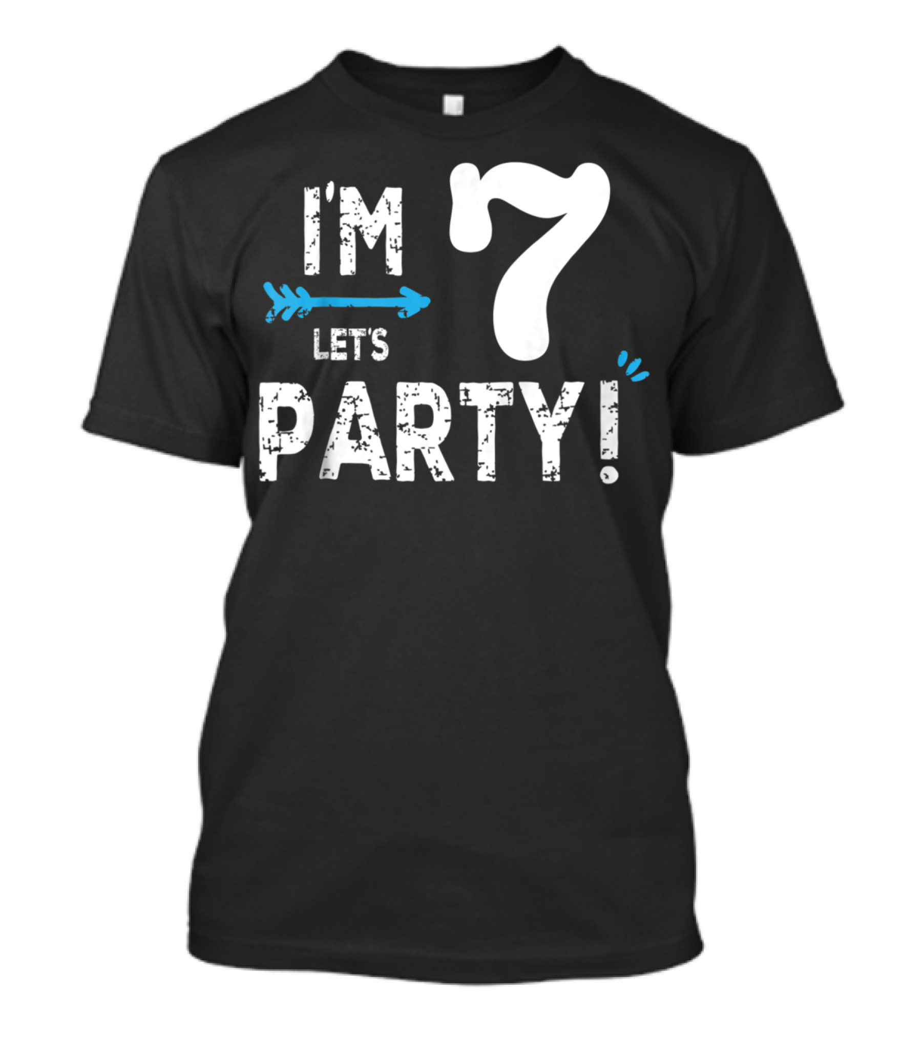 I'm 7 Let's Party Kids Birthday Boy 7th Birt T-Shirt