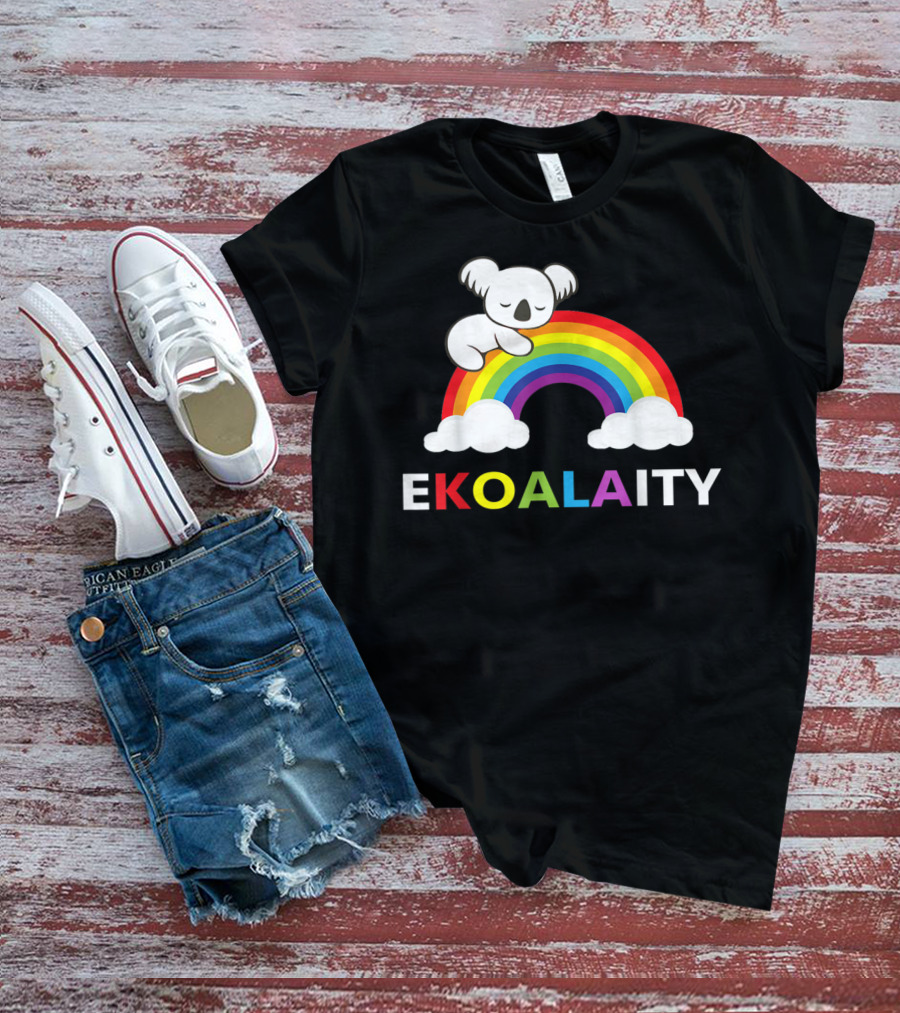 EKOALAITY Koala Rainbow Flag Gay Pride T-Shirt
