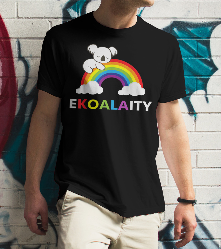 EKOALAITY Koala Rainbow Flag Gay Pride T-Shirt