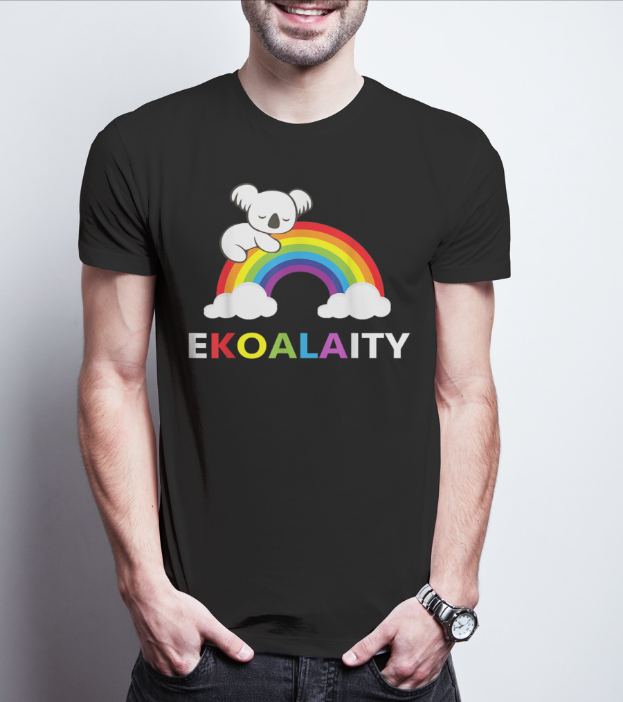 EKOALAITY Koala Rainbow Flag Gay Pride T-Shirt