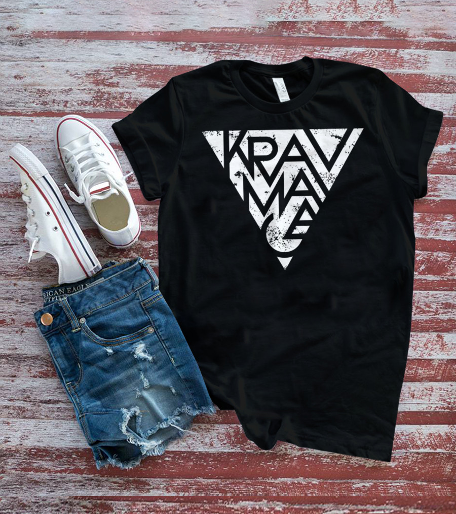 Krav Maga White Triangle Lettering Design Soft T-Shirt