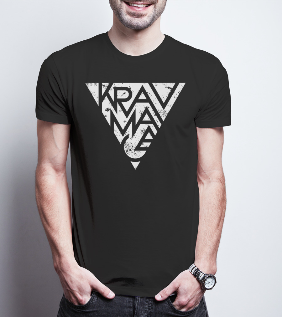 Krav Maga White Triangle Lettering Design Soft T-Shirt