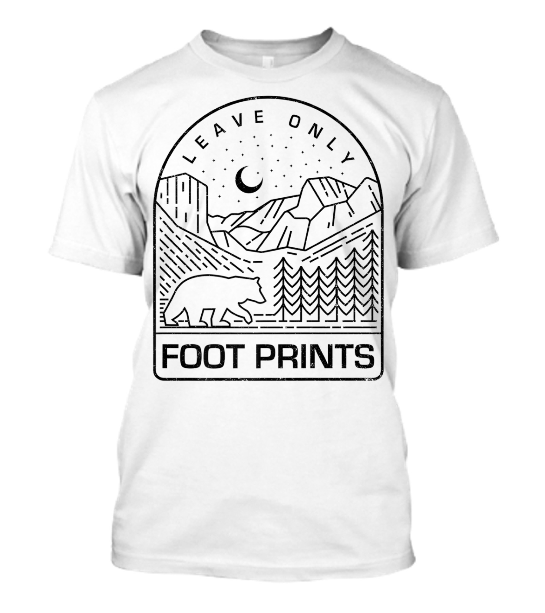 Leave Only Foot Prints Bear Mountain Night Sky Nature T-Shirt