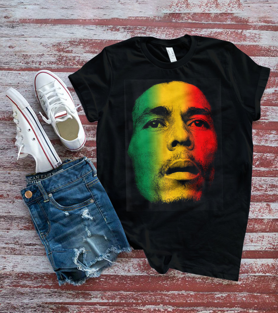 Marley Rasta Face Bob Lover Reggae Colors T-Shirt
