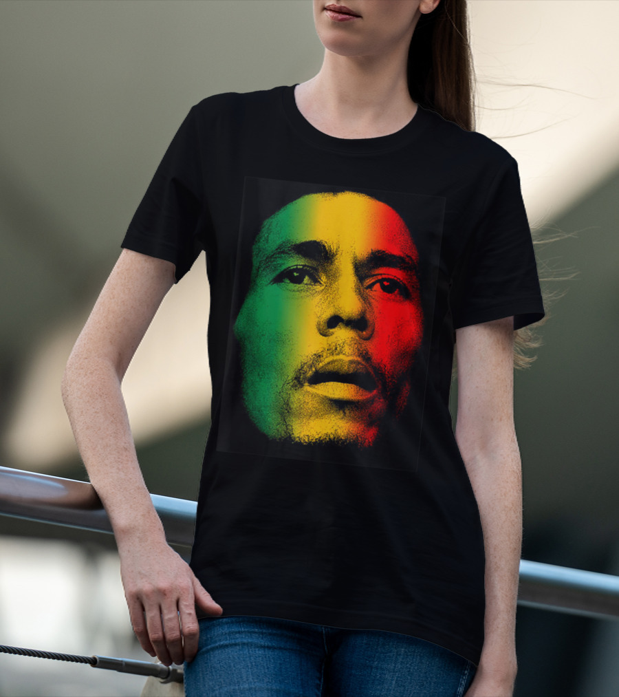 Marley Rasta Face Bob Lover Reggae Colors T-Shirt