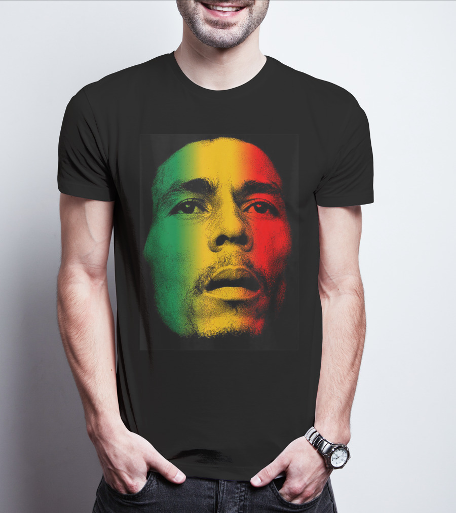 Marley Rasta Face Bob Lover Reggae Colors T-Shirt