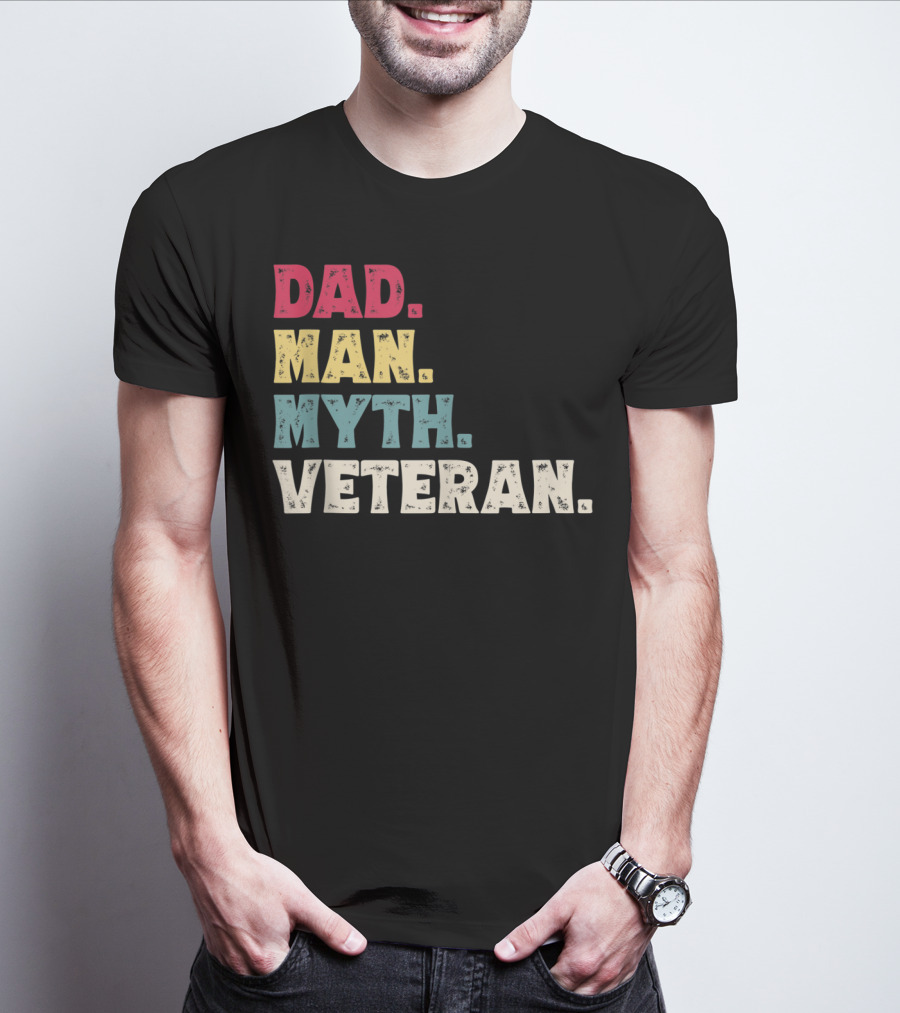 Dad Man Myth Veteran Father's Day Vinta T-Shirt