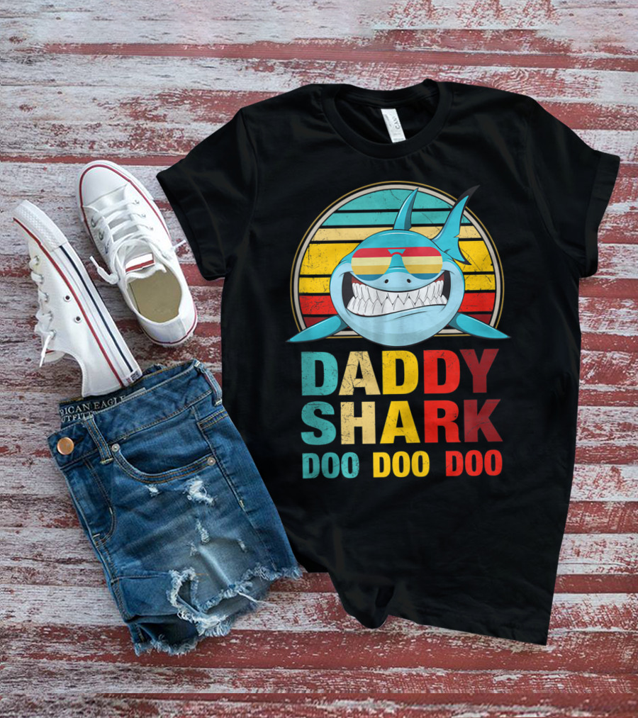 Daddy Shark Doo Doo Doo Mens Vintage T-Shirt