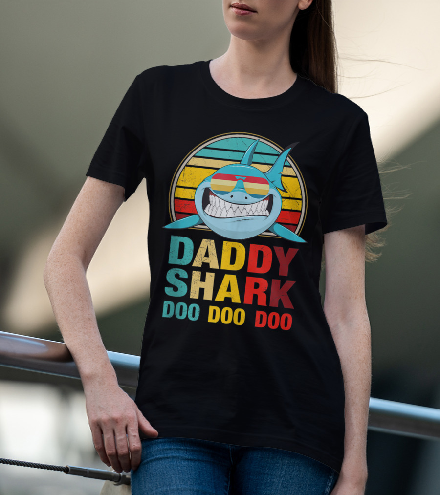 Daddy Shark Doo Doo Doo Mens Vintage T-Shirt