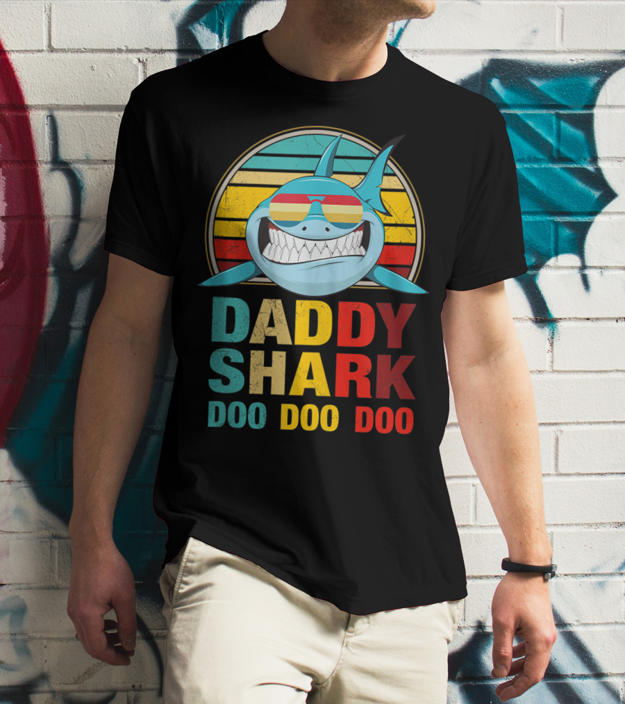 Daddy Shark Doo Doo Doo Mens Vintage T-Shirt
