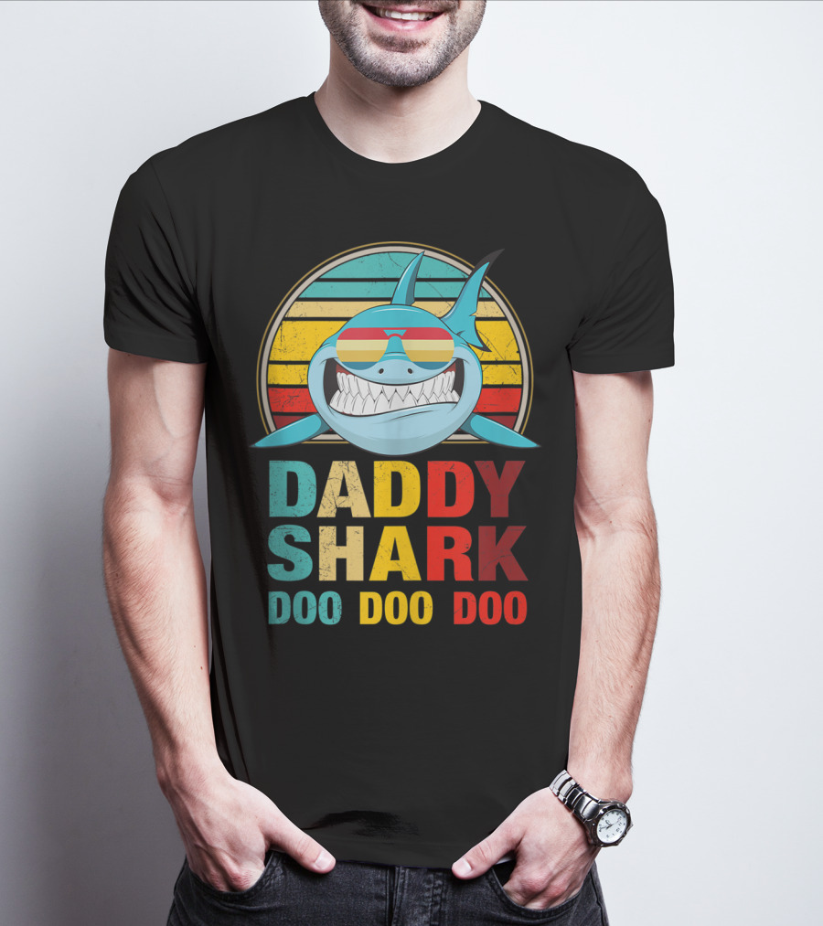 Daddy Shark Doo Doo Doo Mens Vintage T-Shirt