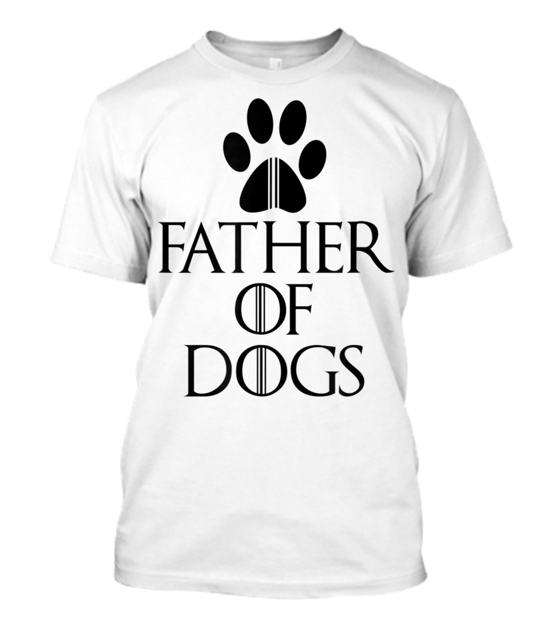 Mens Funny Dad Father Of Dogs Paw Print Iconic T-Shirt